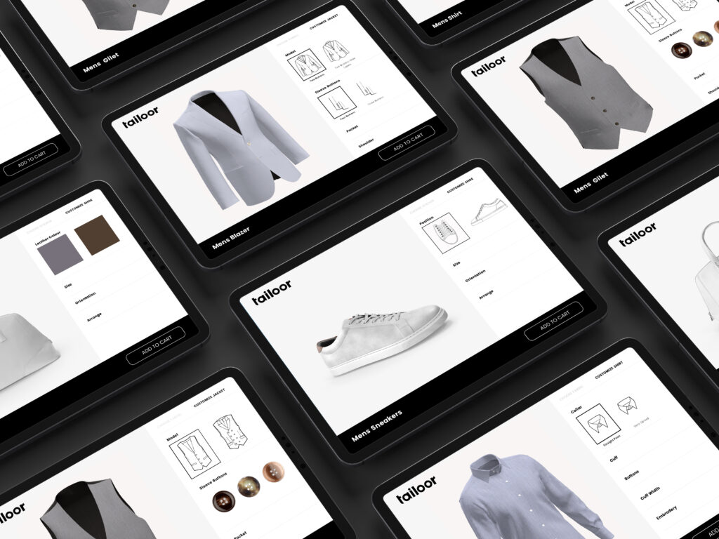 AI-guided fashion product customization interface with style recommendations